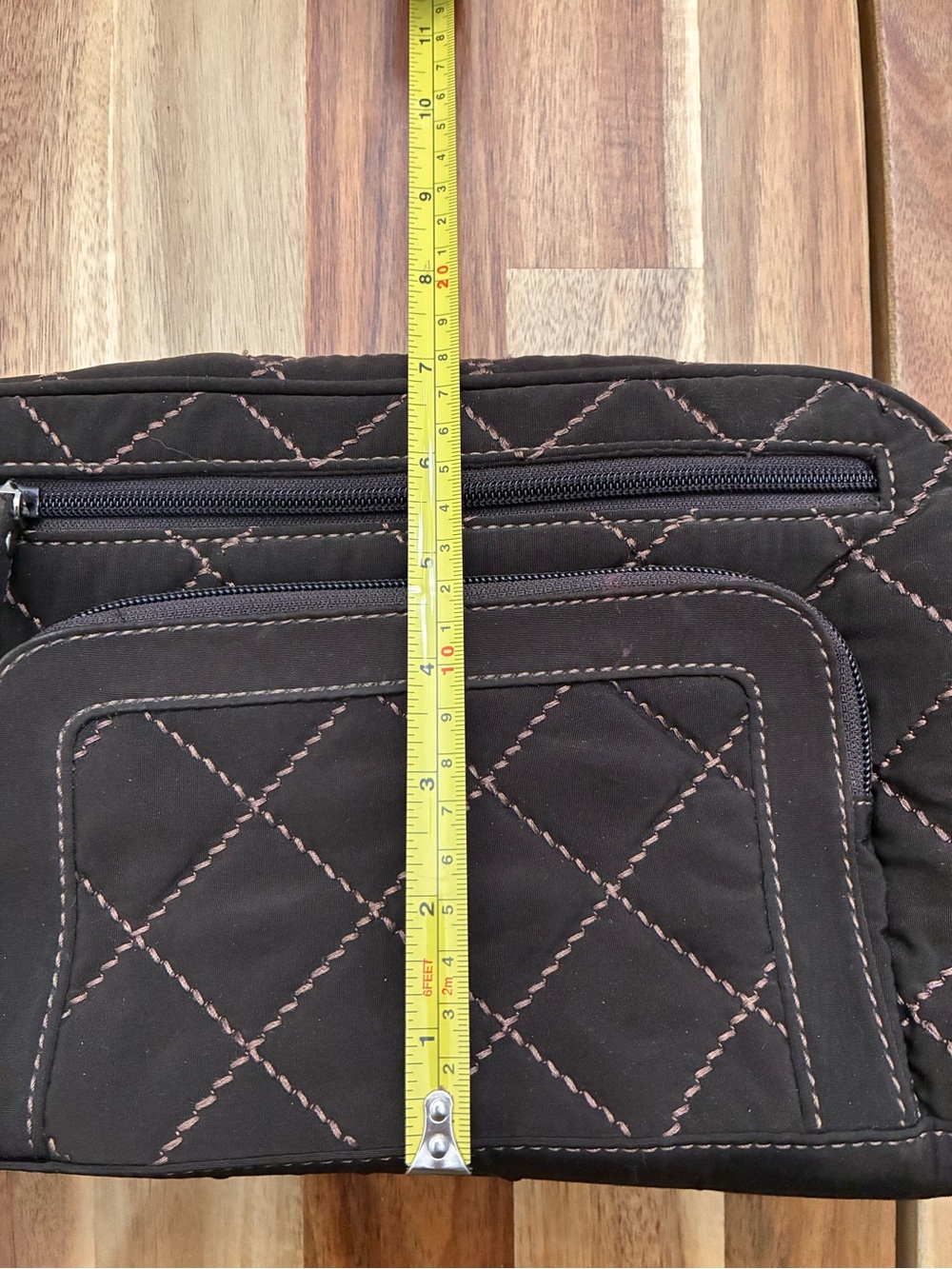 Vera Bradley Brown Quilted Crossbody Shoulder Bag Purse - Picture 13 of 15